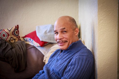 Jack all dolled up in his Christmas sweater